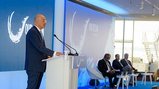 O υπουργός Εξωτερικός Νίκος Δένδιας στην εκδήλωση του Υπουργείου Εξωτερικών στο πλαίσιο της προετοιμασίας της 9ης Διεθνούς Διάσκεψης Our Ocean Greece 2024