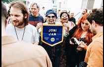 Joni Mitchell en el Newport Folk Festiva, Rhode Island, EEUU 25/7/2022