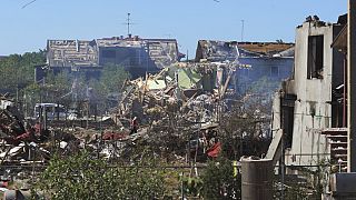 Destruction by Russian shelling on the outskirts of Odesa, Ukraine, July 26, 2022