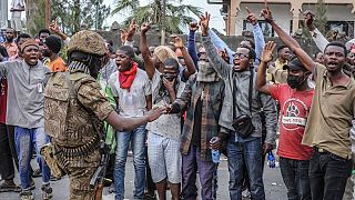 احتجاجات ضد بعثة الأمم المتحدة في الكونغو الديمقراطية. 