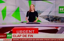 Capture d'écran de l'antenne de RT France, le 2 mars 2022, dernier jour de diffusion de RT France dans l'Hexagone.