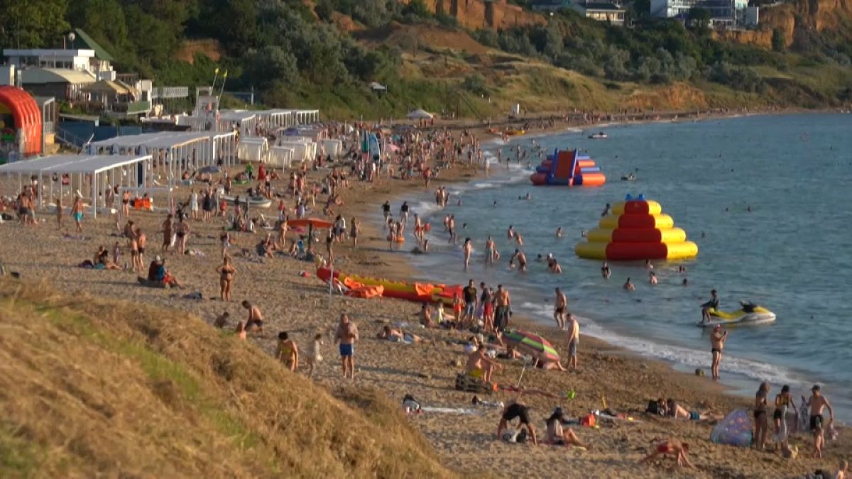 spiaggia nella penisola di Crimea
