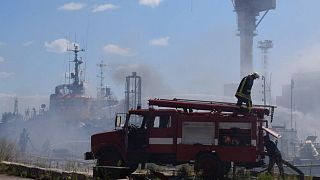 Néhány napja még oltani kellett a bombázás utáni tüzet Odessza kikötőjében