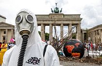 Un militant d'Extinction Rebellion à Berlin, le 22 août 2020.