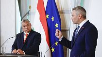 Conferência de imprensa de Viktor Orbán e Karl Nehammer em Karl Nehammer em Viena
