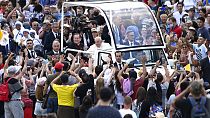 Pope Francis in Quebec City.
