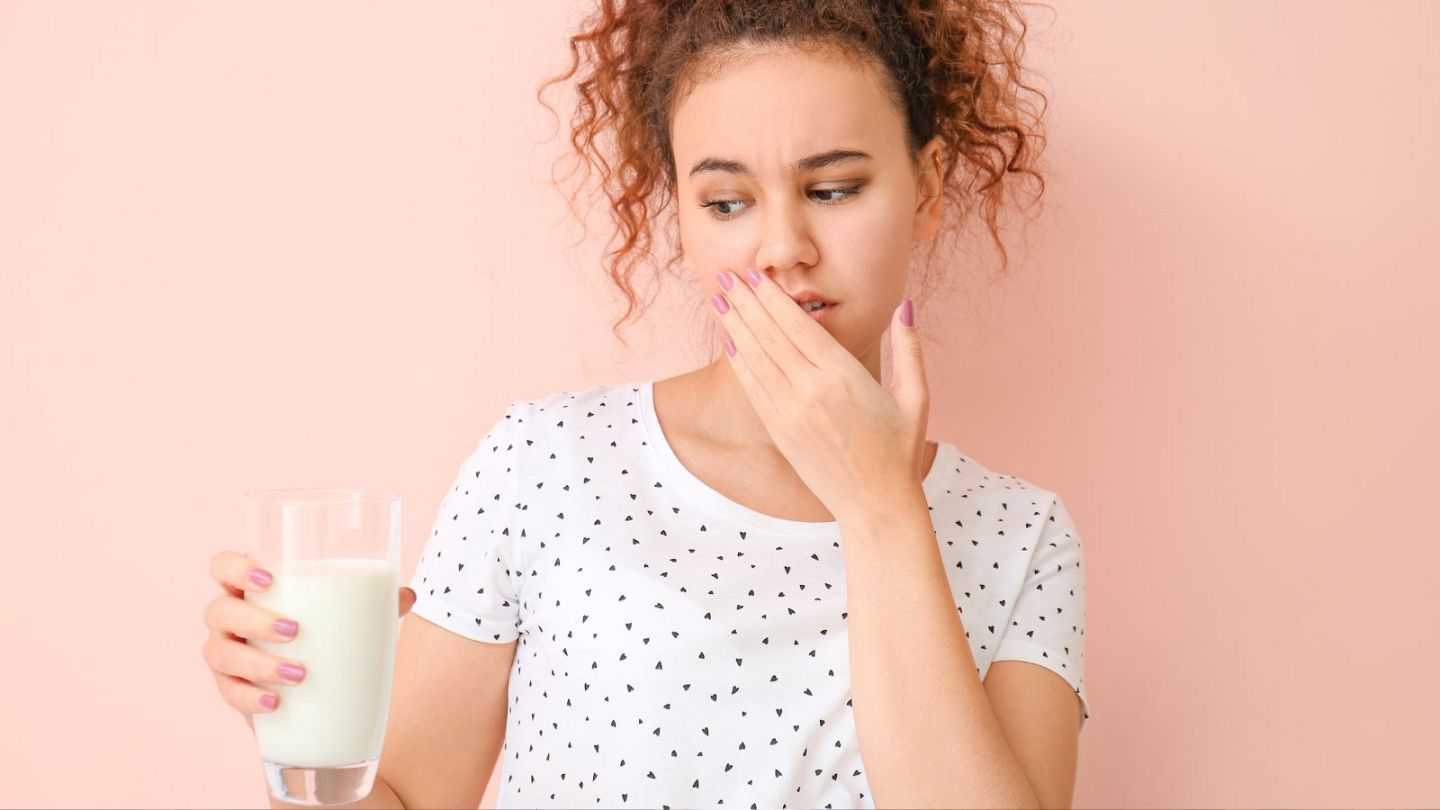 lactose intolerant doomer girl regrets eating ice cream. milk