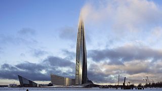 The Lakhta Centre tower, the tallest building in Russia, hosts Gazprom's headquarters in St. Petersburg, Russia.