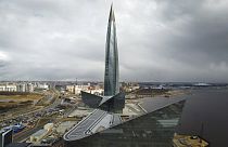 ساختمان مرکزی گازپروم در سن‌پترزبورگ روسیه