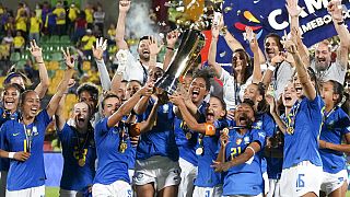 La selección de Brasil celebra el triunfo de la Copa América