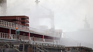 A török Polarnet hajó az odesszai kikötőben