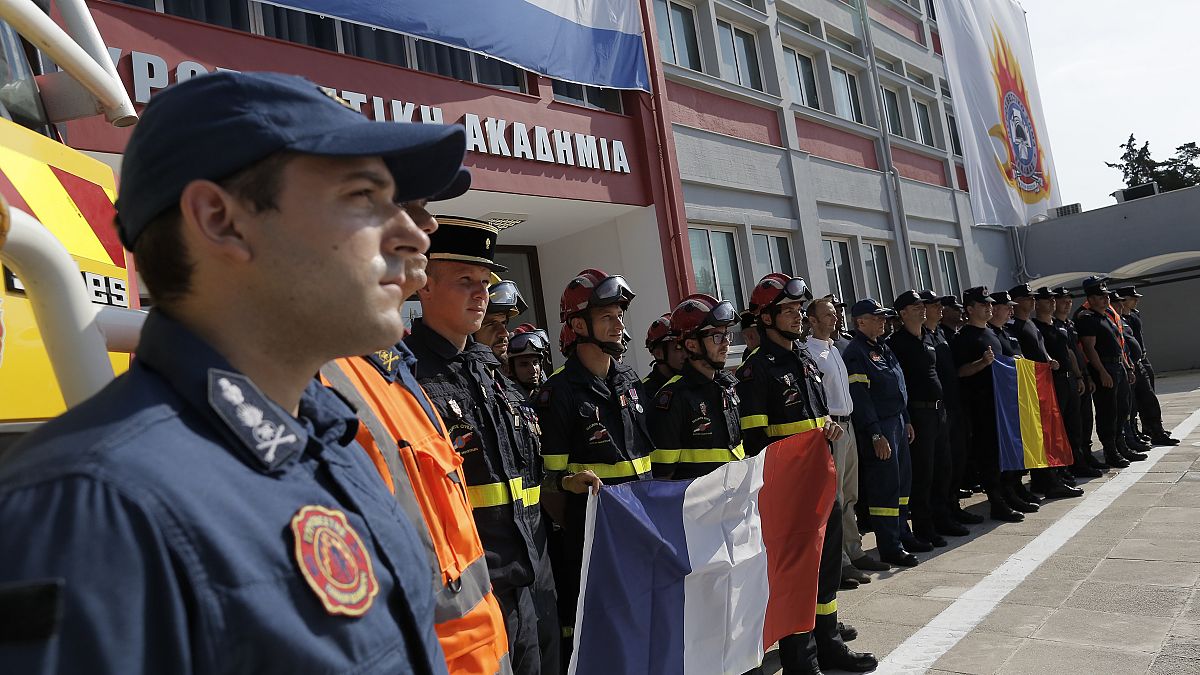 Τελετή υποδοχής Γάλλων πυροσβεστών στην Ελλάδα