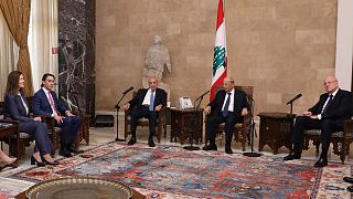دیدار دیپلمات میانجیگر آمریکایی با رئیس جمهور لبنان