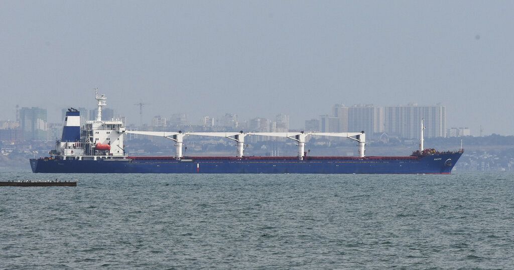 1st ship carrying Ukrainian grain leaves the port of Odesa