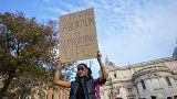People stage a protest on 'International Safe Abortion Day' in Rome. Wednesday, 28 September 2022.