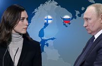 El presidente ruso, Vladímir Putin, y la primera ministra Sanna Marin