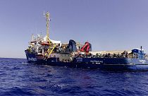 The German charity Sea-Watch 3 with 444 people on board in the central Mediterranean on Sunday, July 24, 2022.
