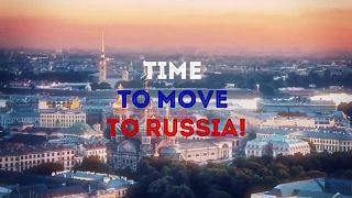 A still from a new video encouraging foreigners to move to Russia