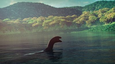 An artist's imagining of the mythical Loch Ness Monster