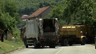 Barricadas en la frontera de Kósovo con Serbia