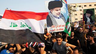 Des partisans du leader chiite Moqtada Sadr à Basra, en Irak, le lundi 1er août 2022. 