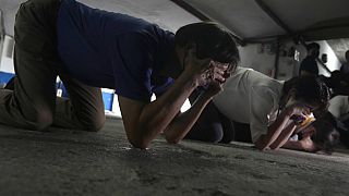 Κάτοικοι στην πρωτεύουσα της Ταϊβάν, Τάϊπεϊ συμμετέχουν σε ασκήσεις ετοιμότητας στα υπόγεια καταφύγια