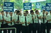 Os pilotos protestam contra a administração da TAP