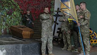 Beerdigung eines Kämpfers des Asow-Regiements in Kiew im Juli 2022