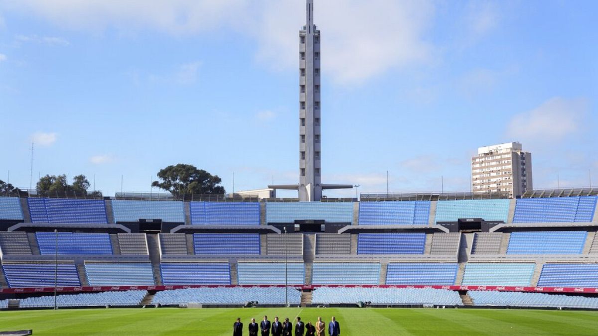 Die WM-Präsentation im Stadion von Montevideo