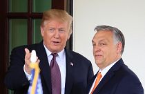 President Donald Trump welcomes Hungarian Prime Minister Viktor Orban to the White House in Washington, May 13, 2019.
