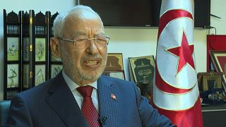 زعيم حزب النهضة في تونس راشد الغنوشي. 