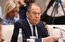 Szergej Lavrov orosz külügyminiszter egy taskenti tanácskozáson