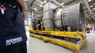 La turbina del Nord stream 1 nello stabilimento Siemens Energy di Mulheim in Germania