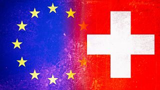 پرچم‌های سوئیس و اتحادیه اروپا