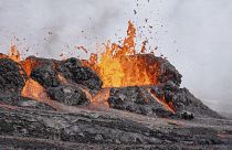 Erupción de un volcán en el valle de Meradalir, a 40 kilómetros de Reikiavik, la capital de Islandia.
