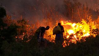 حريق بالقرب من مدينة نيوم البوسنية.