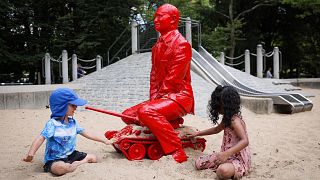 Œuvre de l'artiste français James Colomina apparue dans Central Park à New York, le 3 août 2022