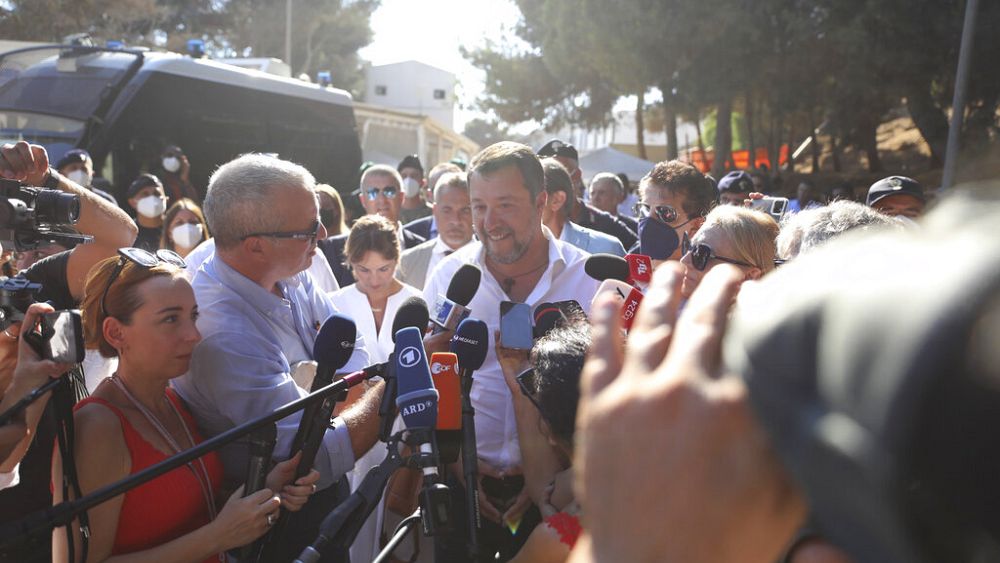 Italia: Matteo Salvini in campagna a Lampedusa