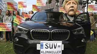 Archives : manifestation anti-SUV à Francfort, en Allemagne, le 12 septembre 2019