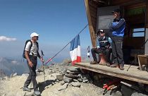 Un randonneur lors de l'ascension du Mont-Blanc.