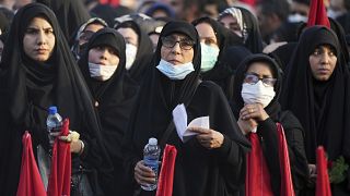 Iráni asszonyok egy Muharram hónapi szertartáson