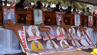 Victims of violence against UN buried in eastern DRC