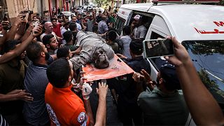 تشییع پیکر یکی از قربانیان حمله اسرائیل به غزه