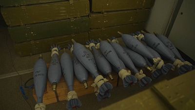 Минометные снаряды на складе ВСУ в Донецкой области, 2 июня 2022 г.