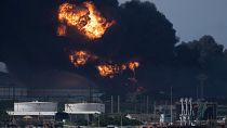 Incendio en el depósito de petróleo de Matanzas