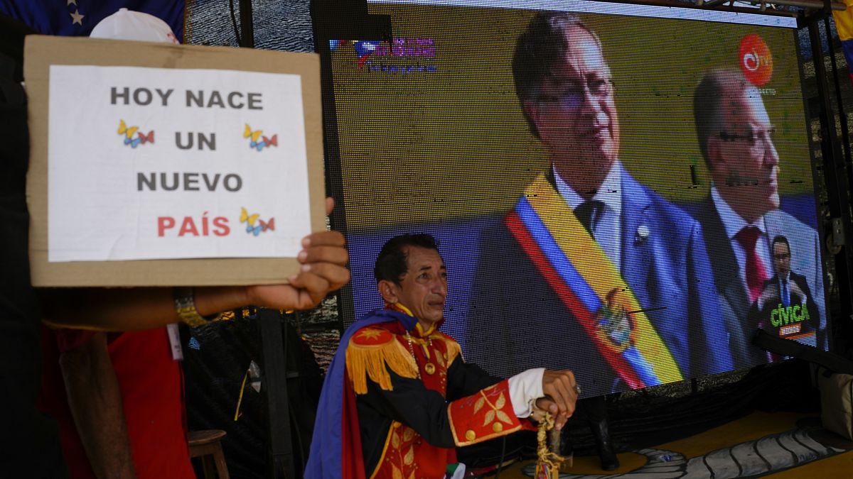 Los partidarios del nuevo presidente de Colombia, Gustavo Petro, , el domingo 7 de agosto de 2022.