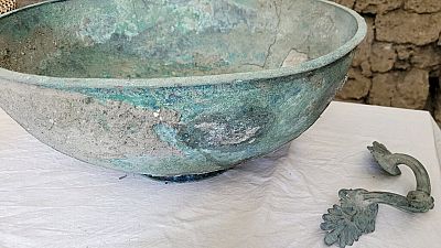 Ceramic and glass dishware are among some of the latest artefacts uncovered in Pompeii.