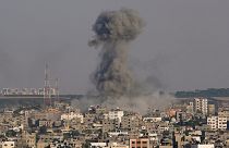 Panache de fumée après un raid israélien sur la bande de Gaza, 07/08/2022