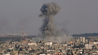 Израильский ракетный удар по Газе.