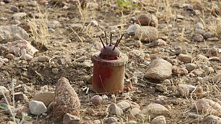 Eine Antipersonenmine im Irak.